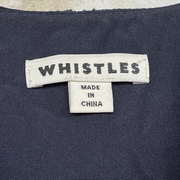 Whistles Aggie Navy Daisy Print Ruffle Dress Size 4 - Picture 9 of 15